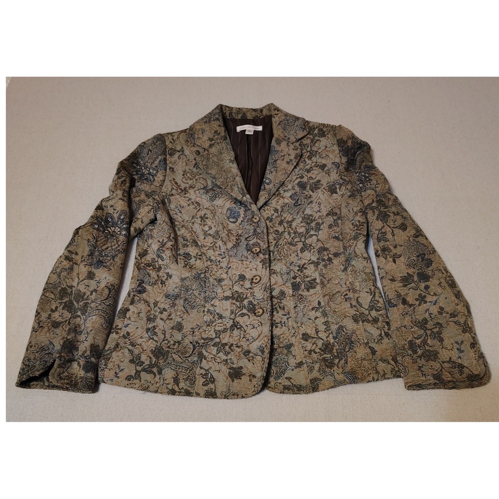 Coldwater Creek Womens Blazer Jacket Paisley Floral Print Tapestry Size‎ 10